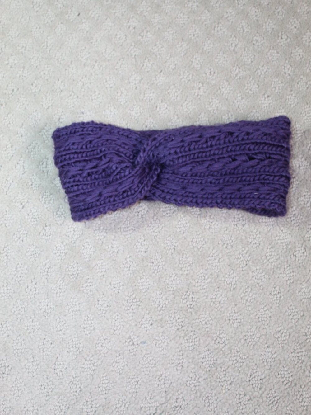 Purple Acrylic Polyester Knit Ear Protection Headband